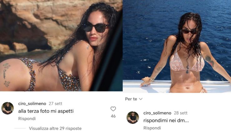 I commenti di Ciro Solimeno alle foto di Giulia De Lellis